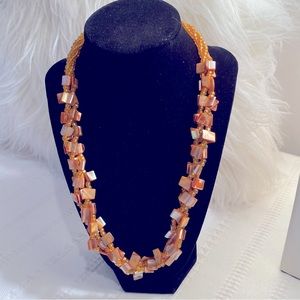 Coral colored Necklace EUC